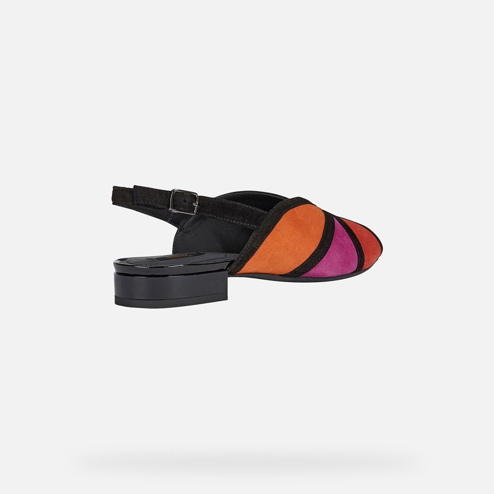 Geox Sandals Orange/Black Wistrey - Geox Womens Shoes - QOWIFZ827